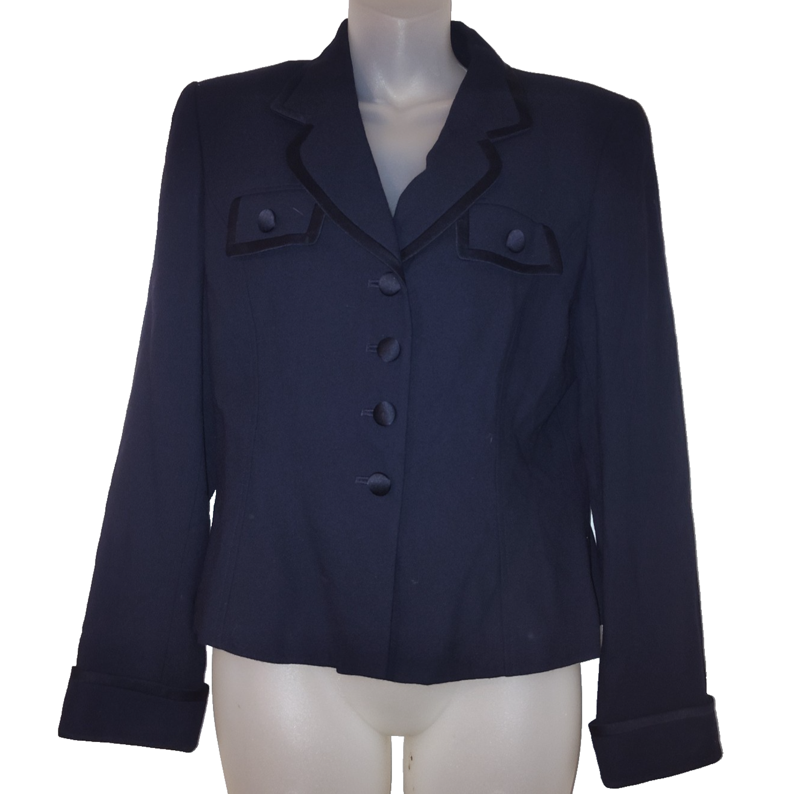 Vintage Kasper Asl Blue Women’s Blazer Jacket Size 8 Bg 11